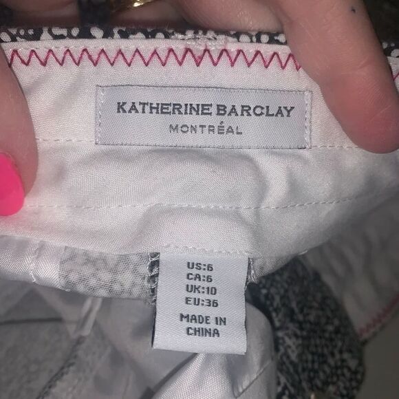 Katherine Barclay black & white ankle pants 6 - Picture 5 of 6